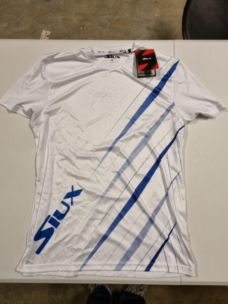 Siux Hvid og Blå T-shirt - Str. M - Outlet