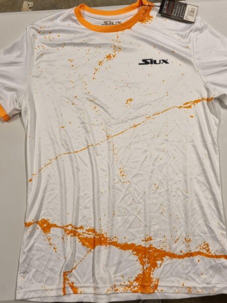 Siux Hvid og Orange Splash T-shirt Str. L - Outlet